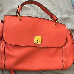 MCM Leather Shoulder Bag Peach Color